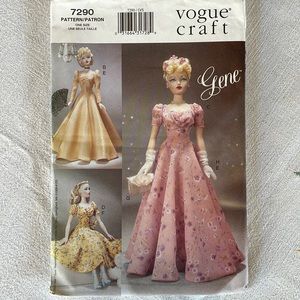 Vogue 7290 dress pattern for the Gene Doll Circa 1941 (c2000)